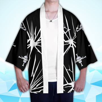 Anime One Piece Whitebeard Pirates Cosplay Capa Kimono Cárdigan Abrigo Toga Pijama Casual